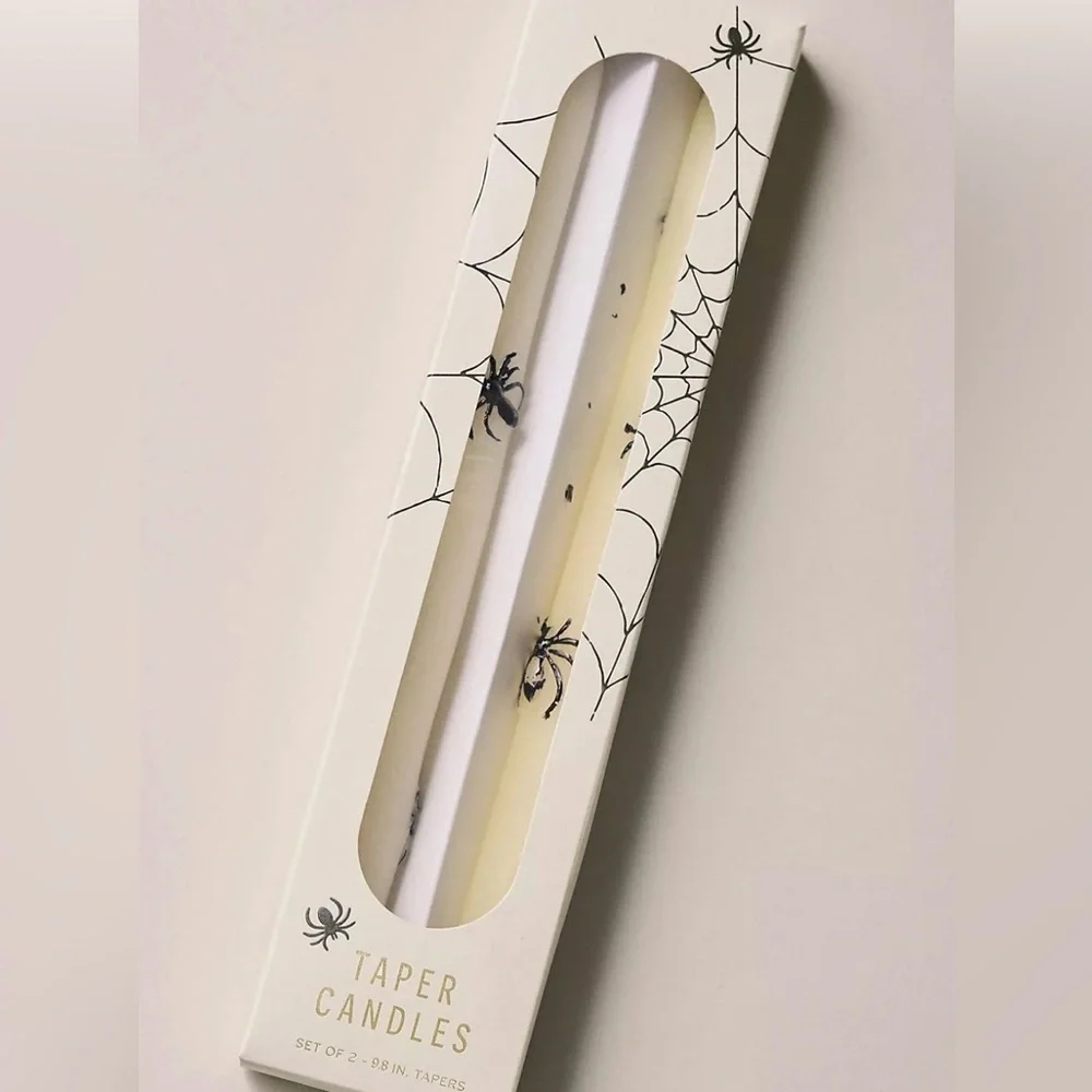NIB Anthropologie Mystic Icon Taper Candles, Set of 2: Spider Edition
